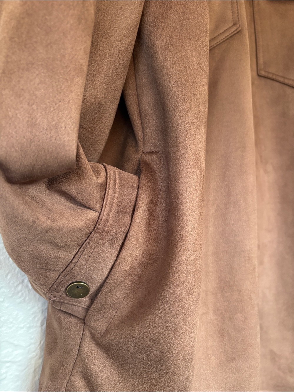 Anthropologie Pilcro The Tillie Relaxed Vegan Suede Shirt Jacket L - Picture 8 of 12